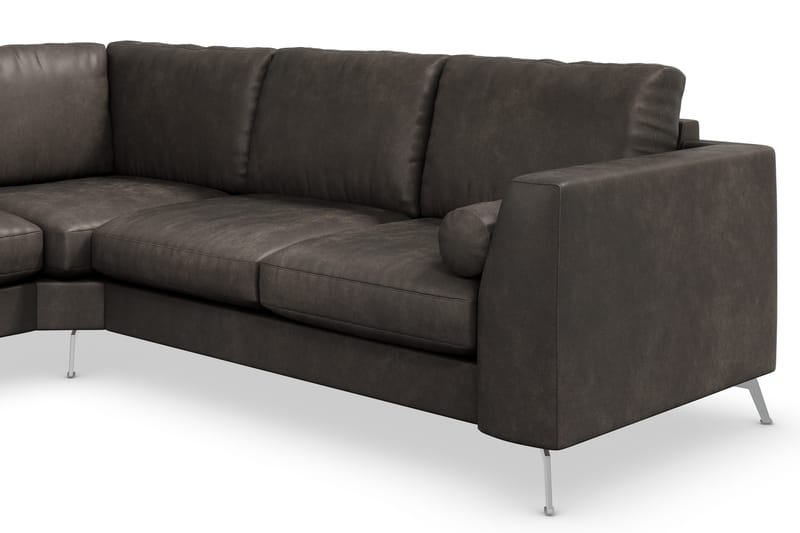 Ocean Lyx 5-istuttava Käännettävä L-muotoinen Kulmasohva Keinonahkalla - Tummanharmaa - Huonekalut - Sohva - Kulmasohva