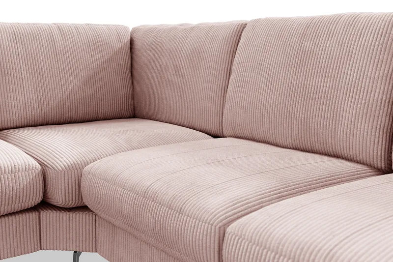 Ocean Lyx 5-istuttava Käännettävä L-muotoinen Kulmasohva Manchester-kankaalla - Vaaleanpunainen - Huonekalut - Sohva - Kulmasohva