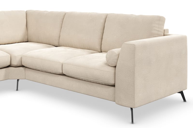 Ocean Lyx 5-istuttava Käännettävä L-muotoinen Kulmasohva Sametilla - Beige - Huonekalut - Sohva - Kulmasohva