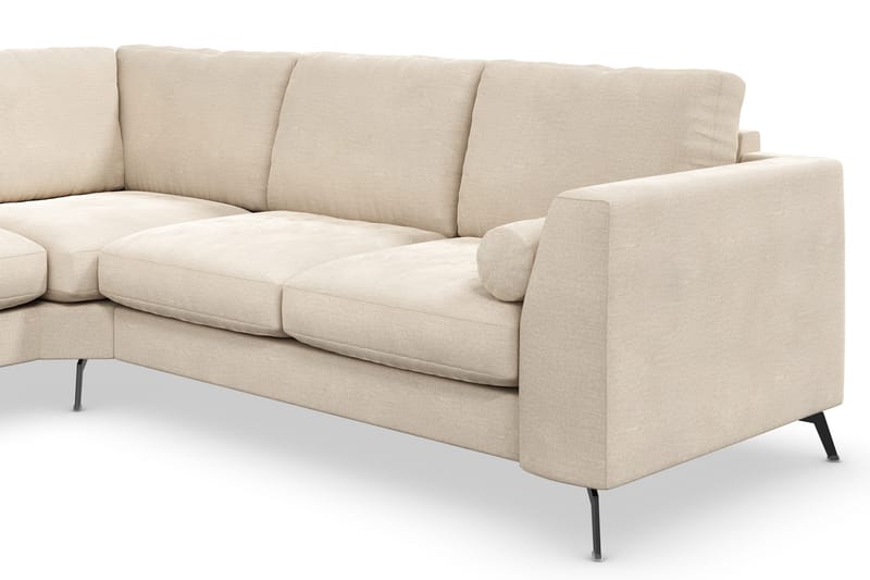 Ocean Lyx 5-istuttava Käännettävä L-muotoinen Kulmasohva Sametilla - Beige - Huonekalut - Sohva - Kulmasohva