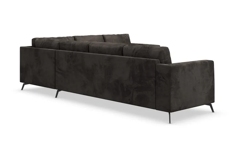 Ocean Lyx 5-istuttava Käännettävä L-muotoinen Kulmasohva Sametilla - Tummanharmaa - Huonekalut - Sohva - Kulmasohva