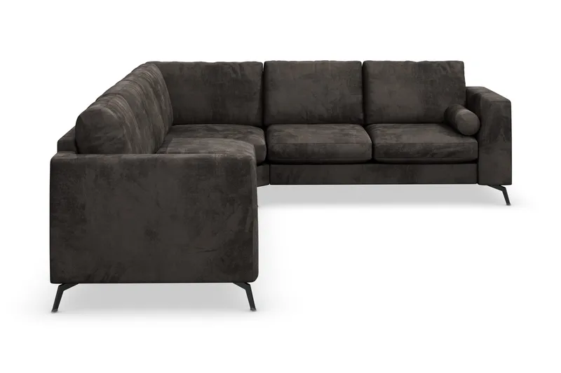Ocean Lyx 5-istuttava Käännettävä L-muotoinen Kulmasohva Sametilla - Tummanharmaa - Huonekalut - Sohva - Kulmasohva