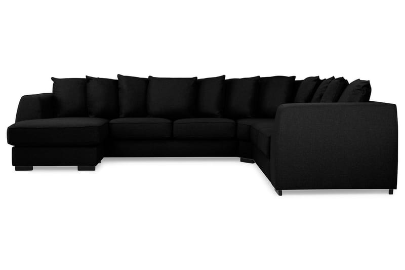 Optus 5-istuttava Käännettävä U-muotoinen Kulmasohva Divaanilla Kankaalla - Musta - Huonekalut - Sohva - Kulmasohva - Kulmadivaanisohva
