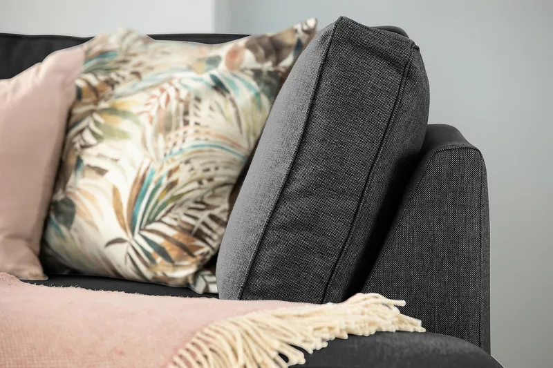 Optus 5-istuttava Käännettävä U-muotoinen Kulmasohva Divaanilla Kankaalla - Tummanharmaa - Huonekalut - Sohva - Kulmasohva - Kulmadivaanisohva