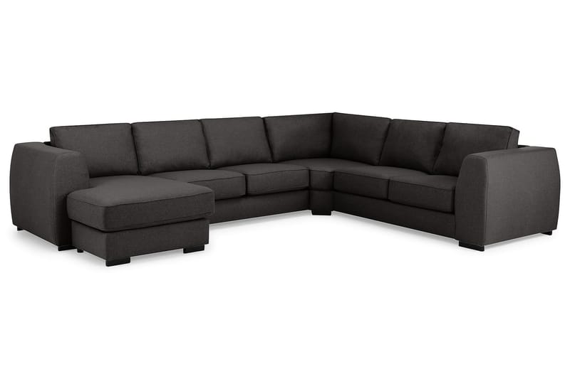 Optus 5-istuttava Käännettävä U-muotoinen Kulmasohva Divaanilla Kankaalla - Tummanharmaa - Huonekalut - Sohva - Kulmasohva - Kulmadivaanisohva