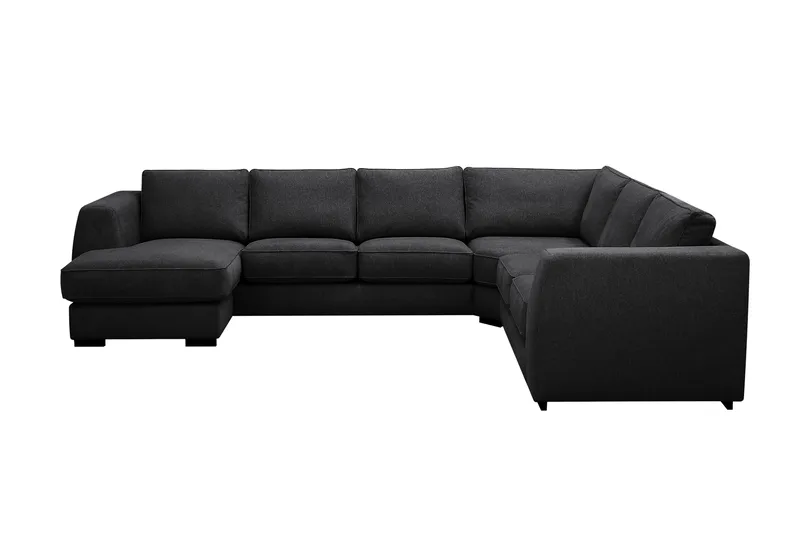 Optus 5-istuttava kulmasohva, käännettävä divaani - Musta - Huonekalut - Sohva - Kulmasohva - Kulmadivaanisohva