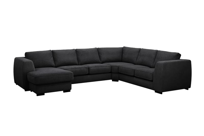 Optus 5-istuttava kulmasohva, käännettävä divaani - Musta - Huonekalut - Sohva - Kulmasohva - Kulmadivaanisohva