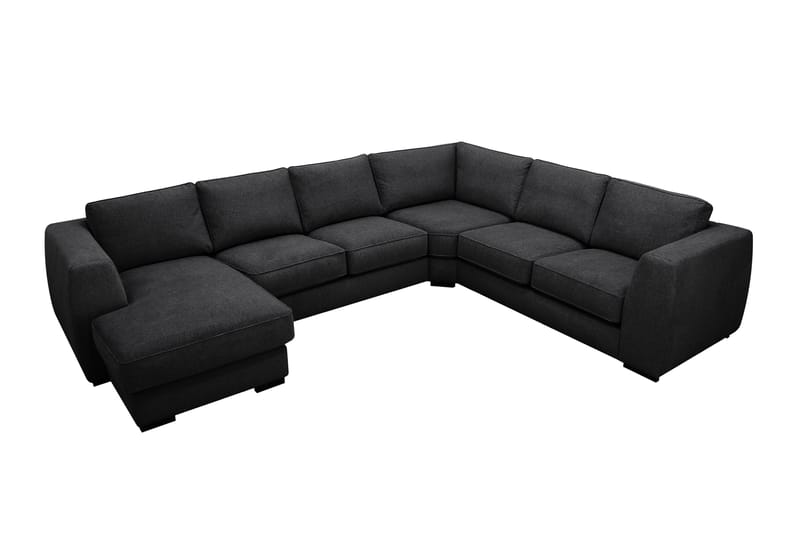 Optus 5-istuttava kulmasohva, käännettävä divaani - Musta - Huonekalut - Sohva - Kulmasohva - Kulmadivaanisohva