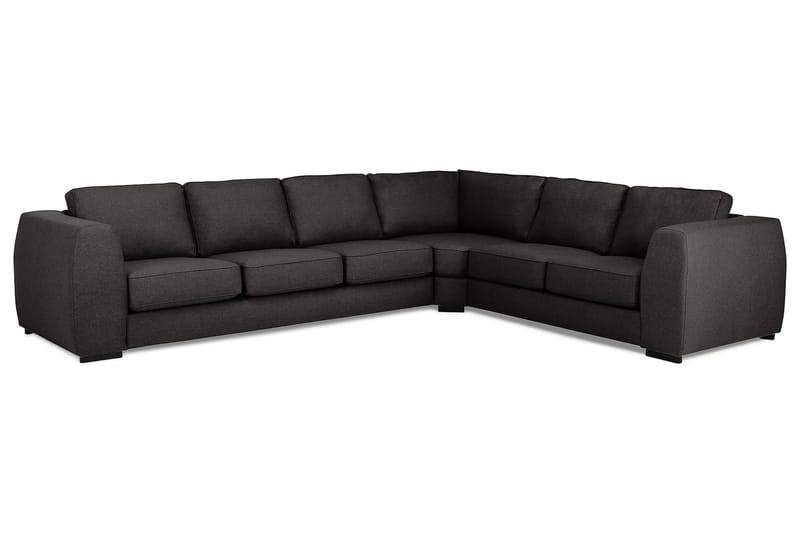 Optus 5-istuttava Vasenkätinen L-muotoinen Kulmasohva Kankaalla - Tummanharmaa - Huonekalut - Sohva - Kulmasohva