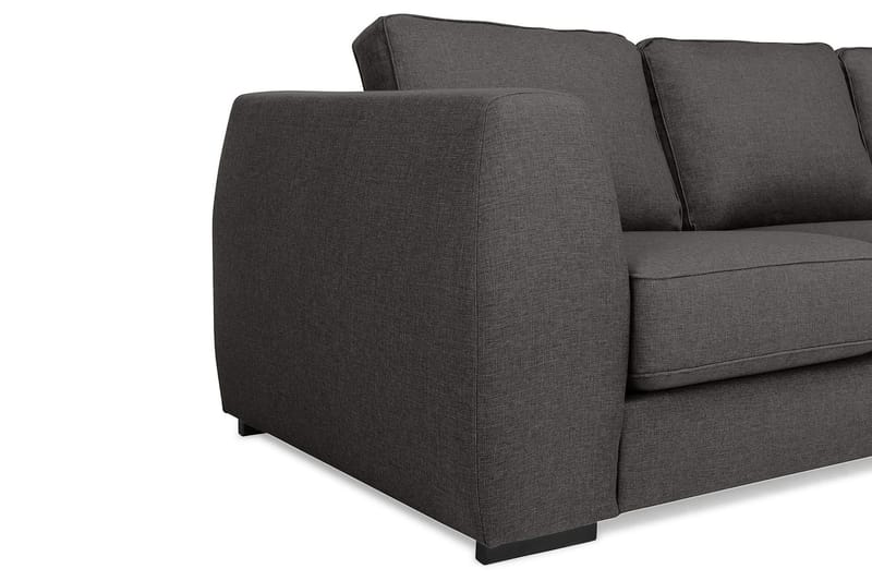 Optus 5-istuttava Vasenkätinen L-muotoinen Kulmasohva Kankaalla - Tummanharmaa - Huonekalut - Sohva - Kulmasohva
