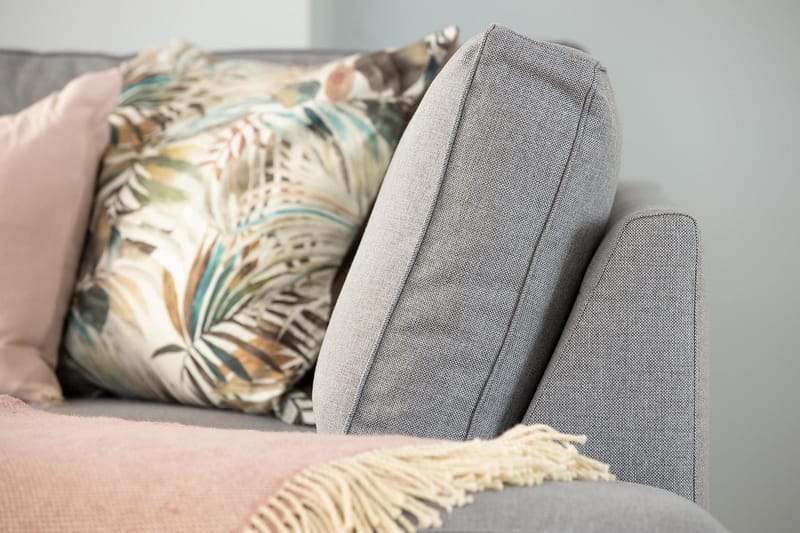 Optus 5-istuttava Vasenkätinen L-muotoinen Kulmasohva Kankaalla - Vaaleanharmaa - Huonekalut - Sohva - Kulmasohva