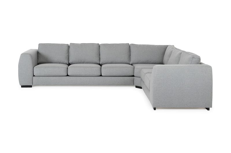 Optus 5-istuttava Vasenkätinen L-muotoinen Kulmasohva Kankaalla, Vaaleanharmaa