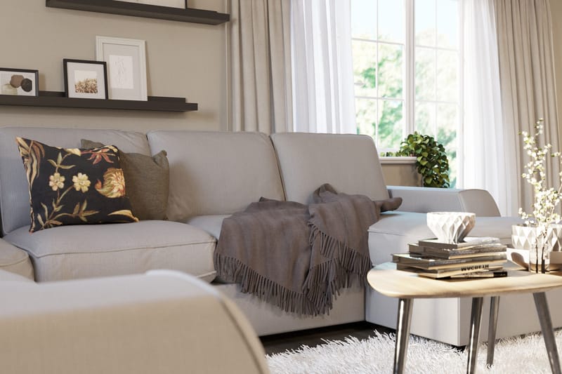 Optus Lyx 5-istuttava Vasenkätinen U-muotoinen Kulmasohva Divaanilla Kankaasta - Harmaa - Huonekalut - Sohva - Kulmasohva - Kulmadivaanisohva