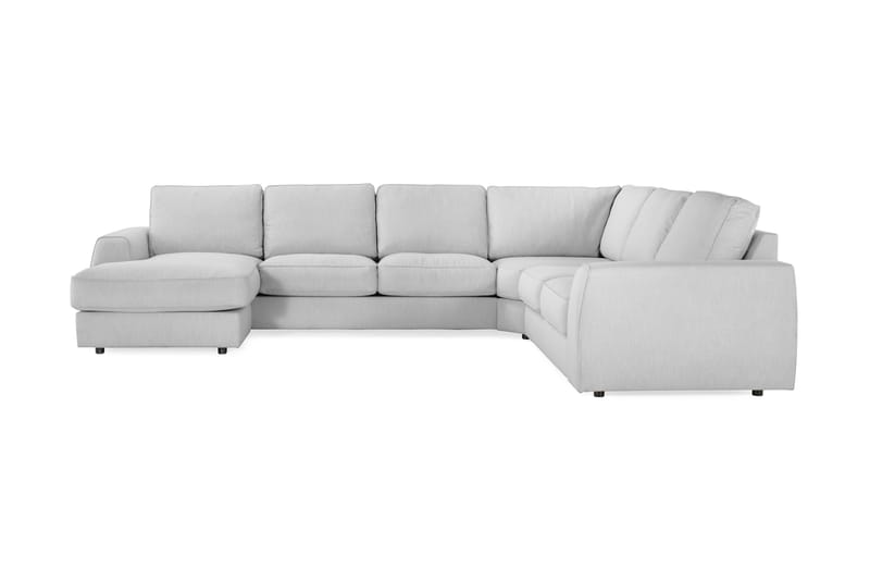 Optus Lyx 5-istuttava Vasenkätinen U-muotoinen Kulmasohva Divaanilla Kankaasta, Harmaa
