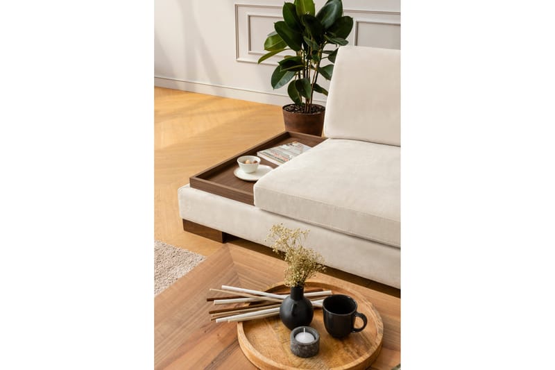 Sohva avopäädyllä Nathalie Oikea - Beige/Luonnonväri - Huonekalut - Sohva - Kulmasohva