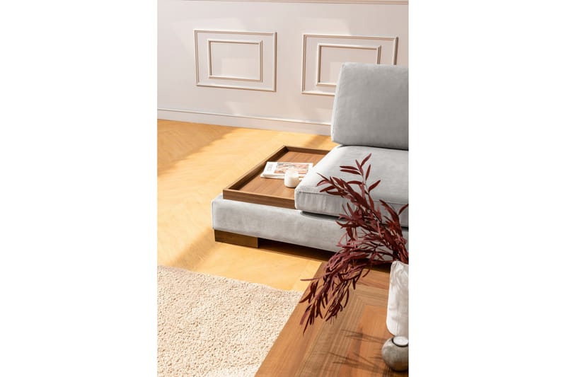 Sohva avopäädyllä Nathalie Oikea - Vaaleanharmaa/Luonnonväri - Huonekalut - Sohva - Kulmasohva