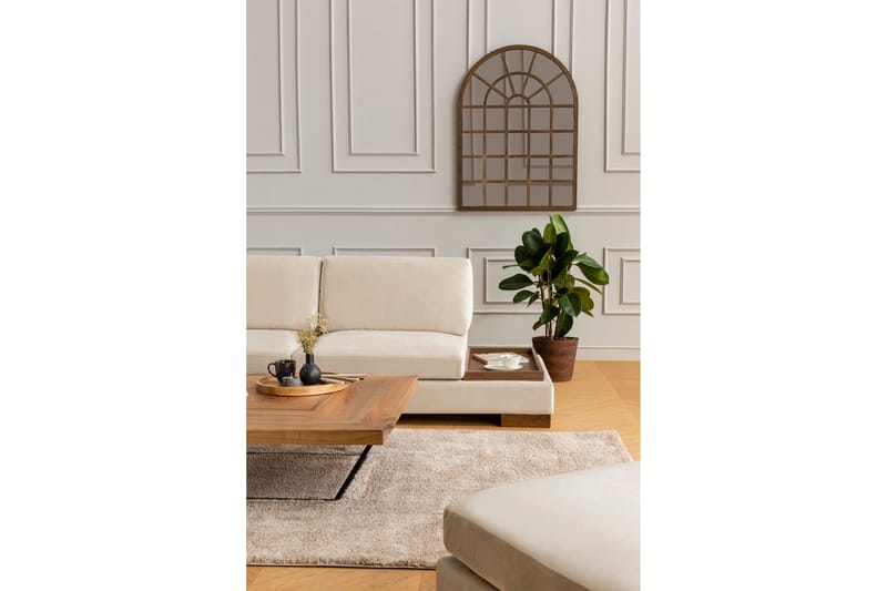 Sohva avopäädyllä Nathalie rahilla Vasen - Beige/Luonnonväri - Huonekalut - Sohva - Kulmasohva