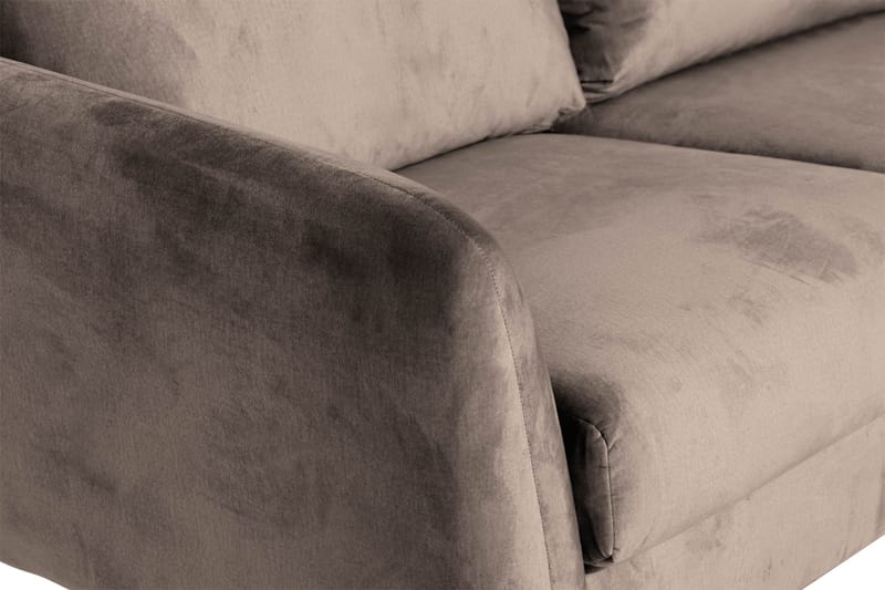 Trend 5-istuttava Oikeakätinen L-muotoinen Kulmasohva Divaanilla Sametista - Ruskea - Huonekalut - Sohva - Kulmasohva - Kulmadivaanisohva