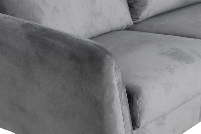 Trend 5-istuttava Oikeakätinen L-muotoinen Kulmasohva Divaanilla Sametista - Vaaleanharmaa - Huonekalut - Sohva - Kulmasohva - Kulmadivaanisohva