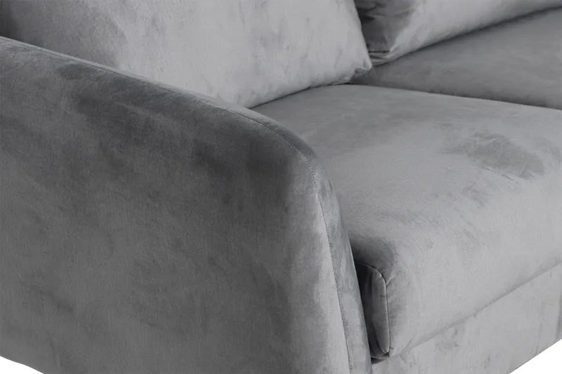 Trend 5-istuttava Oikeakätinen L-muotoinen Kulmasohva Divaanilla Sametista - Vaaleanharmaa - Huonekalut - Sohva - Kulmasohva - Kulmadivaanisohva