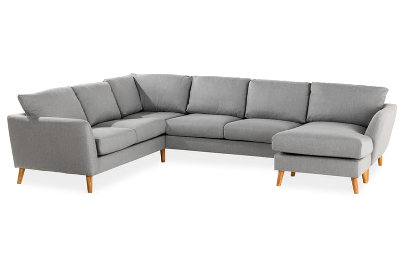 Trend 5-istuttava Oikeakätinen U-muotoinen Kulmasohva Divaanilla Kankaasta - Harmaa - Huonekalut - Sohva - Kulmasohva - Kulmadivaanisohva