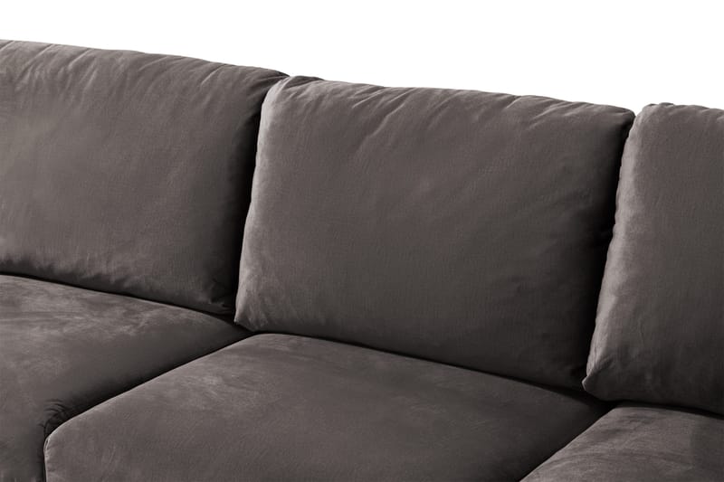 Trend 5-istuttava Vasenkätinen U-muotoinen Kulmasohva Divaanilla Sametista - Tummanharmaa - Huonekalut - Sohva - Kulmasohva - Kulmadivaanisohva