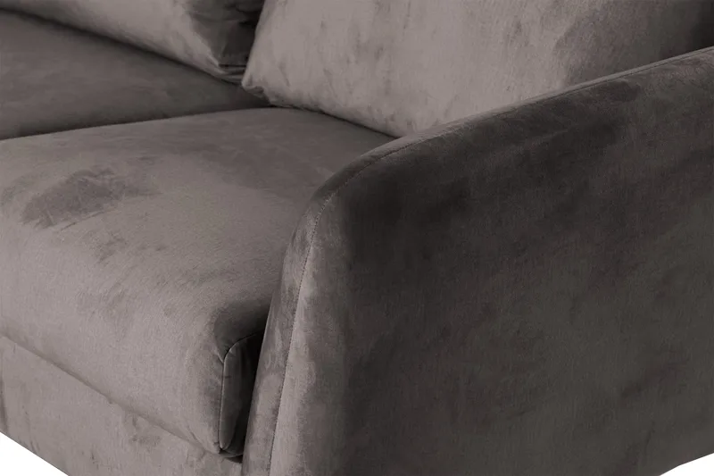 Trend 5-istuttava Vasenkätinen U-muotoinen Kulmasohva Divaanilla Sametista - Tummanharmaa - Huonekalut - Sohva - Kulmasohva - Kulmadivaanisohva