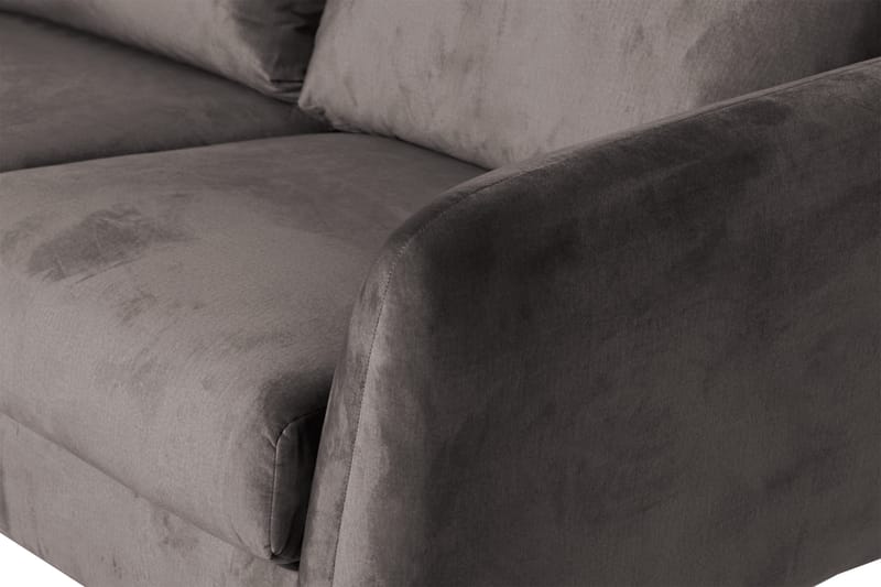 Trend 5-istuttava Vasenkätinen U-muotoinen Kulmasohva Divaanilla Sametista - Tummanharmaa - Huonekalut - Sohva - Kulmasohva - Kulmadivaanisohva
