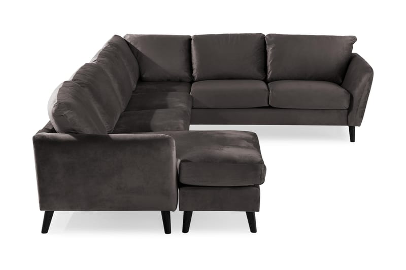 Trend 5-istuttava Vasenkätinen U-muotoinen Kulmasohva Divaanilla Sametista - Tummanharmaa - Huonekalut - Sohva - Kulmasohva - Kulmadivaanisohva