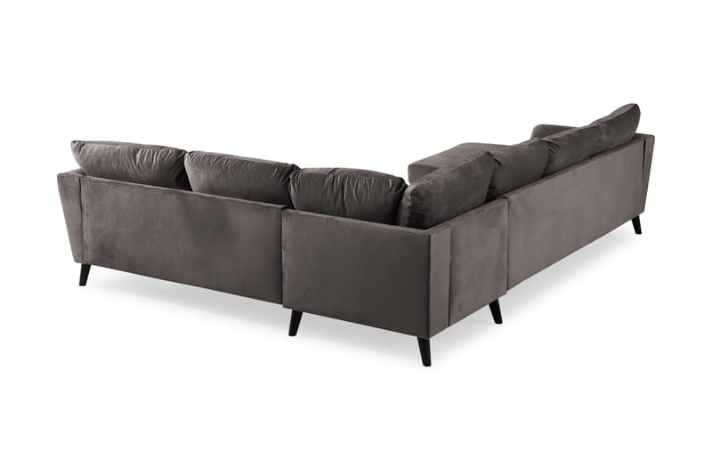 Trend 5-istuttava Vasenkätinen U-muotoinen Kulmasohva Divaanilla Sametista - Tummanharmaa - Huonekalut - Sohva - Kulmasohva - Kulmadivaanisohva