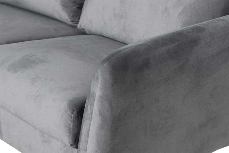 Trend 5-istuttava Vasenkätinen U-muotoinen Kulmasohva Divaanilla Sametista - Vaaleanharmaa - Huonekalut - Sohva - Kulmasohva - Kulmadivaanisohva