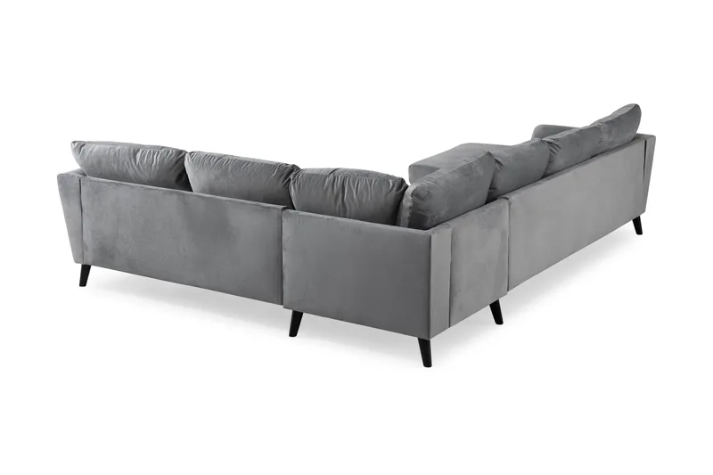 Trend 5-istuttava Vasenkätinen U-muotoinen Kulmasohva Divaanilla Sametista - Vaaleanharmaa - Huonekalut - Sohva - Kulmasohva - Kulmadivaanisohva