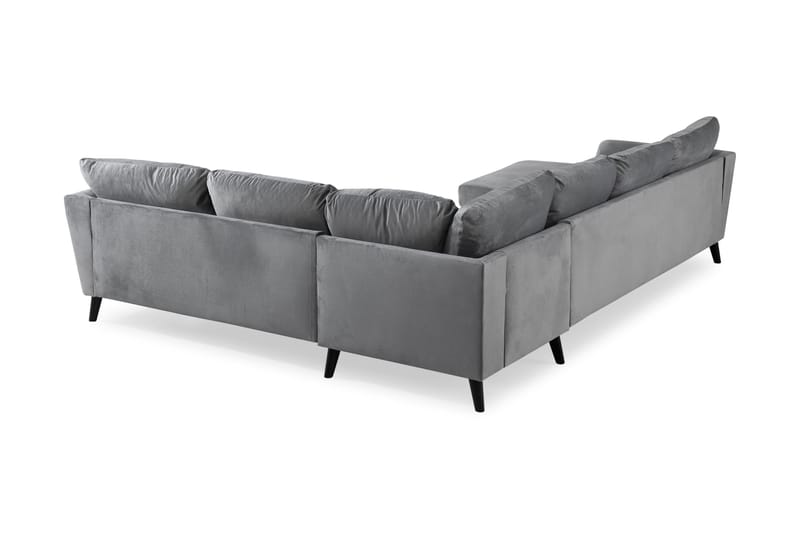 Trend 5-istuttava Vasenkätinen U-muotoinen Kulmasohva Divaanilla Sametista - Vaaleanharmaa - Huonekalut - Sohva - Kulmasohva - Kulmadivaanisohva