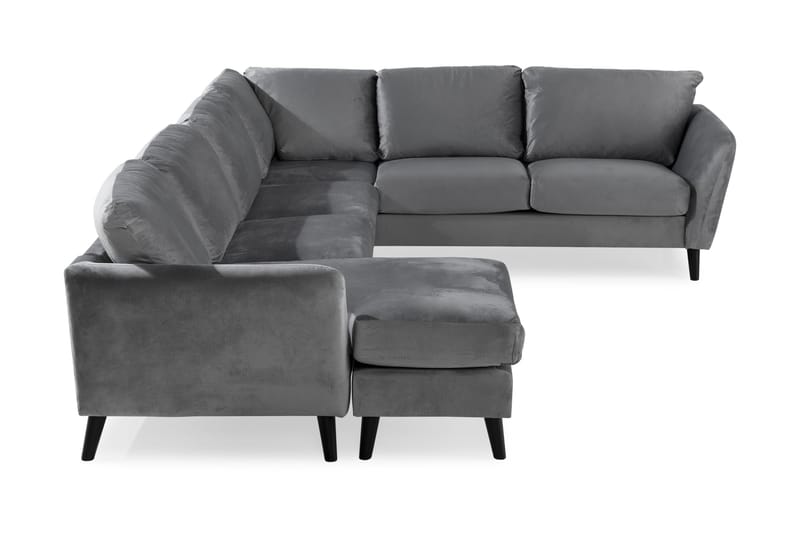 Trend 5-istuttava Vasenkätinen U-muotoinen Kulmasohva Divaanilla Sametista - Vaaleanharmaa - Huonekalut - Sohva - Kulmasohva - Kulmadivaanisohva