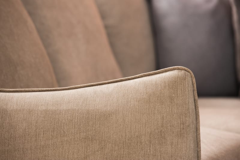 Trend Lyx 6-istuttava Käännettävä L-muotoinen Kulmasohva Kankaalla - Beige - Huonekalut - Sohva - Kulmasohva