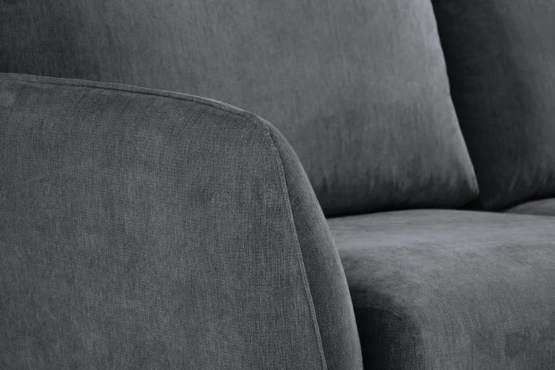 Trend Lyx 6-istuttava Käännettävä L-muotoinen Kulmasohva Kankaalla - Tummanharmaa - Huonekalut - Sohva - Kulmasohva