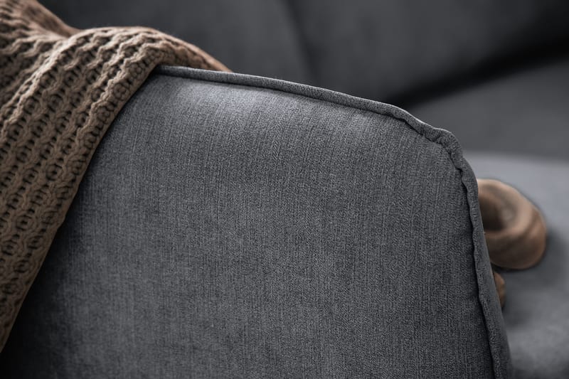 Trend Lyx 6-istuttava Käännettävä L-muotoinen Kulmasohva Kankaalla - Tummanharmaa - Huonekalut - Sohva - Kulmasohva