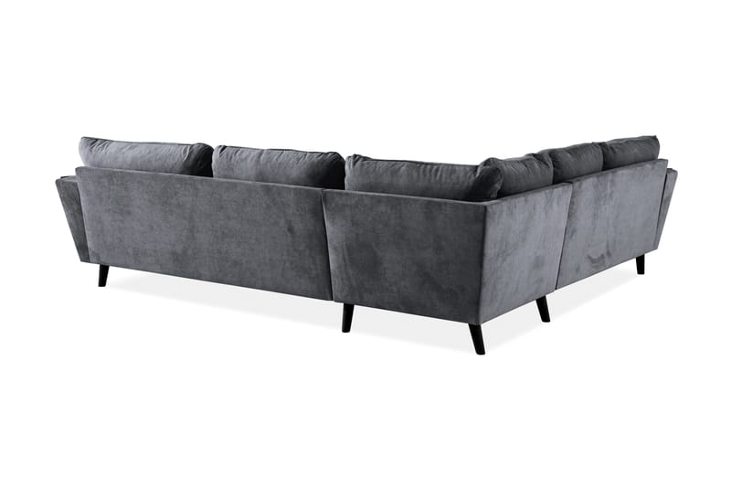 Trend Lyx 6-istuttava Käännettävä L-muotoinen Kulmasohva Kankaalla - Tummanharmaa - Huonekalut - Sohva - Kulmasohva