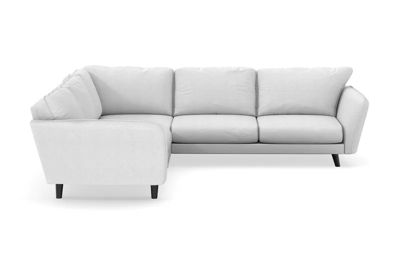 Trend Lyx 6-istuttava Käännettävä L-muotoinen Kulmasohva Kankaalla, Vaaleanharmaa