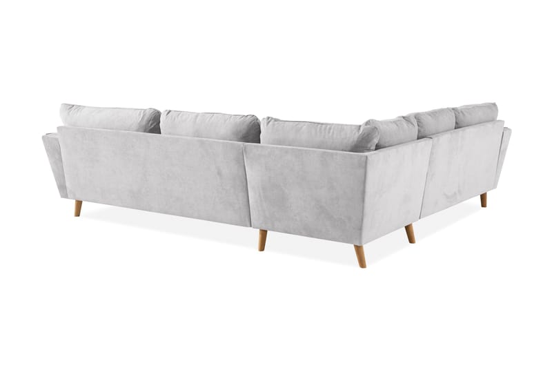 Trend Lyx 6-istuttava Käännettävä L-muotoinen Kulmasohva Kankaalla - Vaaleanharmaa - Huonekalut - Sohva - Kulmasohva