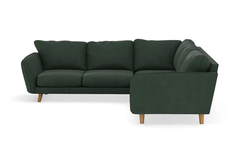 Trend Lyx 6-istuttava Käännettävä L-muotoinen Kulmasohva Manchester-kankaalla, Tummanvihreä