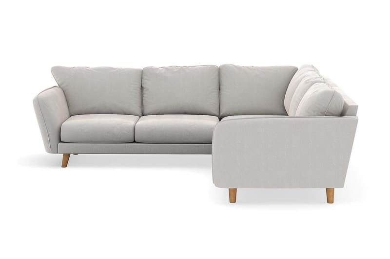 Trend Lyx 6-istuttava Käännettävä L-muotoinen Kulmasohva Sametilla - Kermanvalkoinen - Huonekalut - Sohva - Kulmasohva