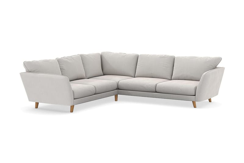 Trend Lyx 6-istuttava Käännettävä L-muotoinen Kulmasohva Sametilla - Kermanvalkoinen - Huonekalut - Sohva - Kulmasohva