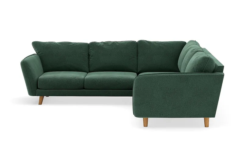 Trend Lyx 6-istuttava Käännettävä L-muotoinen Kulmasohva Sametilla - Tummanvihreä - Huonekalut - Sohva - Kulmasohva