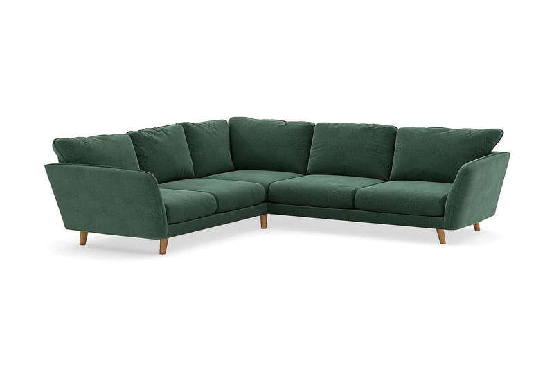 Trend Lyx 6-istuttava Käännettävä L-muotoinen Kulmasohva Sametilla - Tummanvihreä - Huonekalut - Sohva - Kulmasohva
