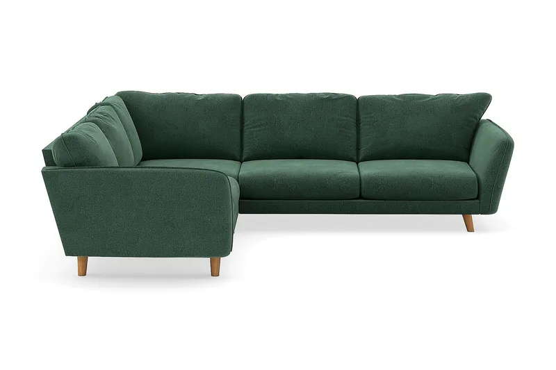 Trend Lyx 6-istuttava Käännettävä L-muotoinen Kulmasohva Sametilla, Tummanvihreä
