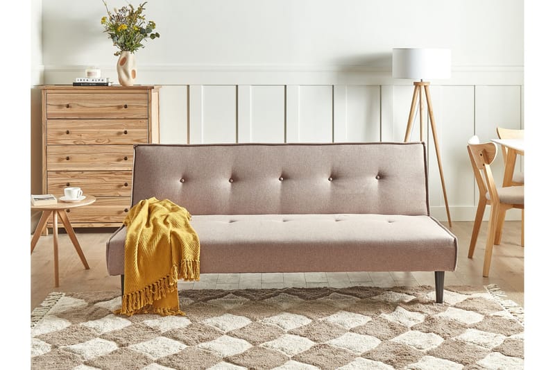 Landstorp Vuodesohva 3-istuttava - Beige/Musta - Huonekalut - Sohva - Vuodesohva - 3 istuttava vuodesohva