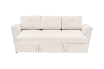 Leia 3-istuttava kankainen vuodesohva - Beige - Huonekalut - Sohva - Vuodesohva - 3 istuttava vuodesohva