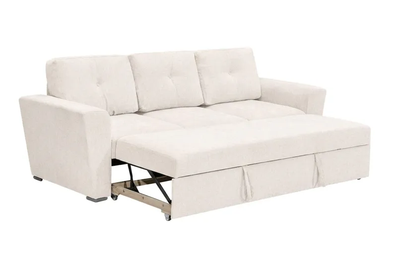 Leia 3-istuttava kankainen vuodesohva - Beige - Huonekalut - Sohva - Vuodesohva - 3 istuttava vuodesohva