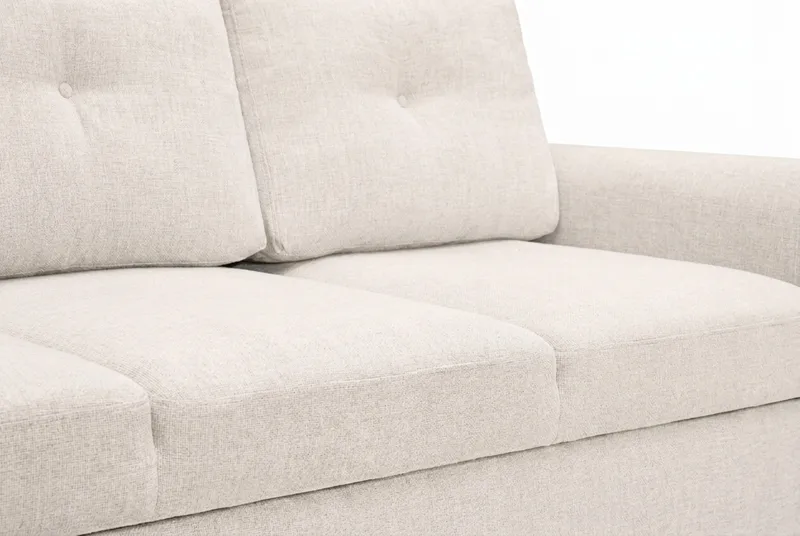 Leia 3-istuttava kankainen vuodesohva - Beige - Huonekalut - Sohva - Vuodesohva - 3 istuttava vuodesohva